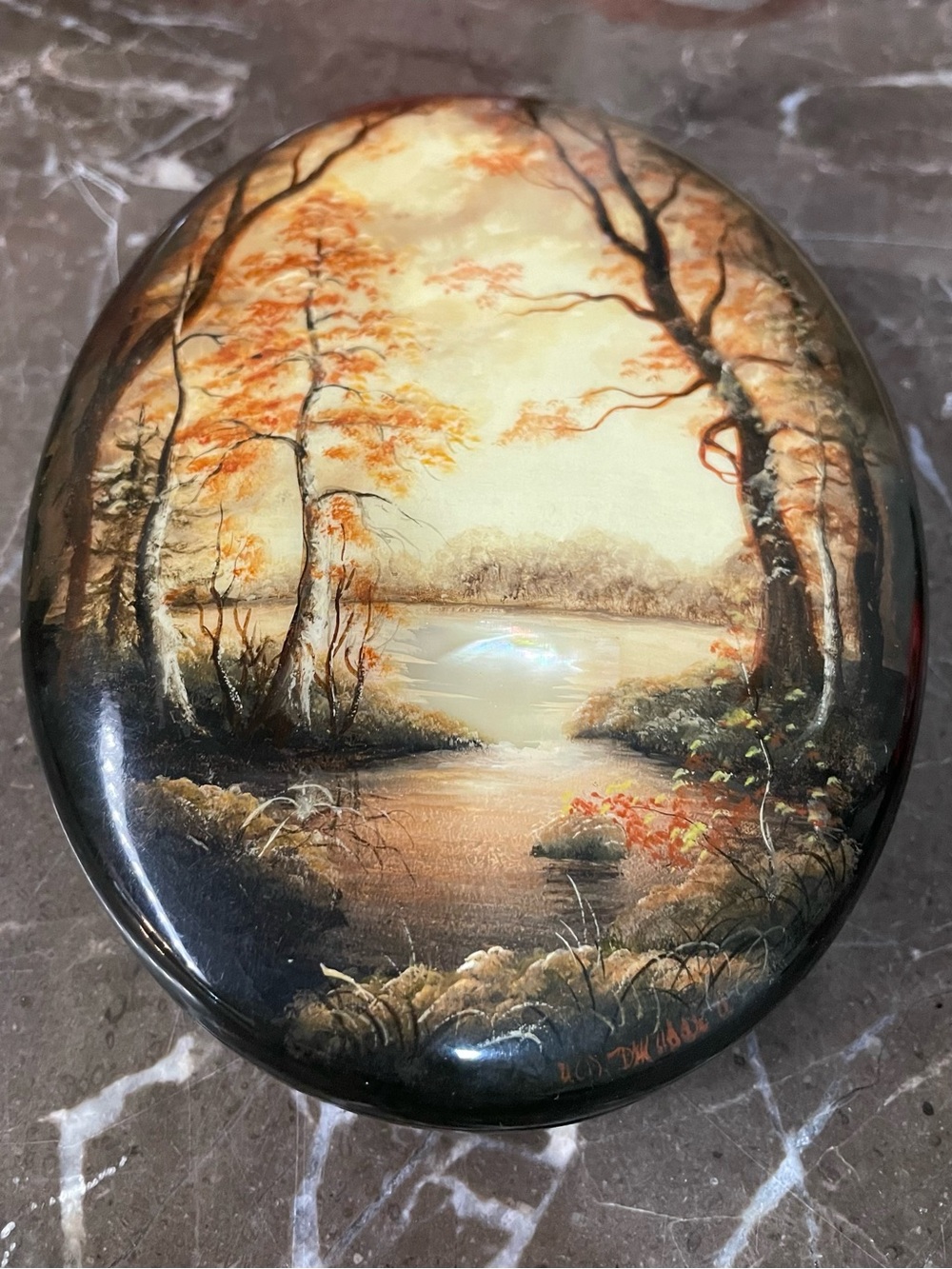 Authentic Vintage Russian Fedoskino Lacquer Box High Quality Fine Art